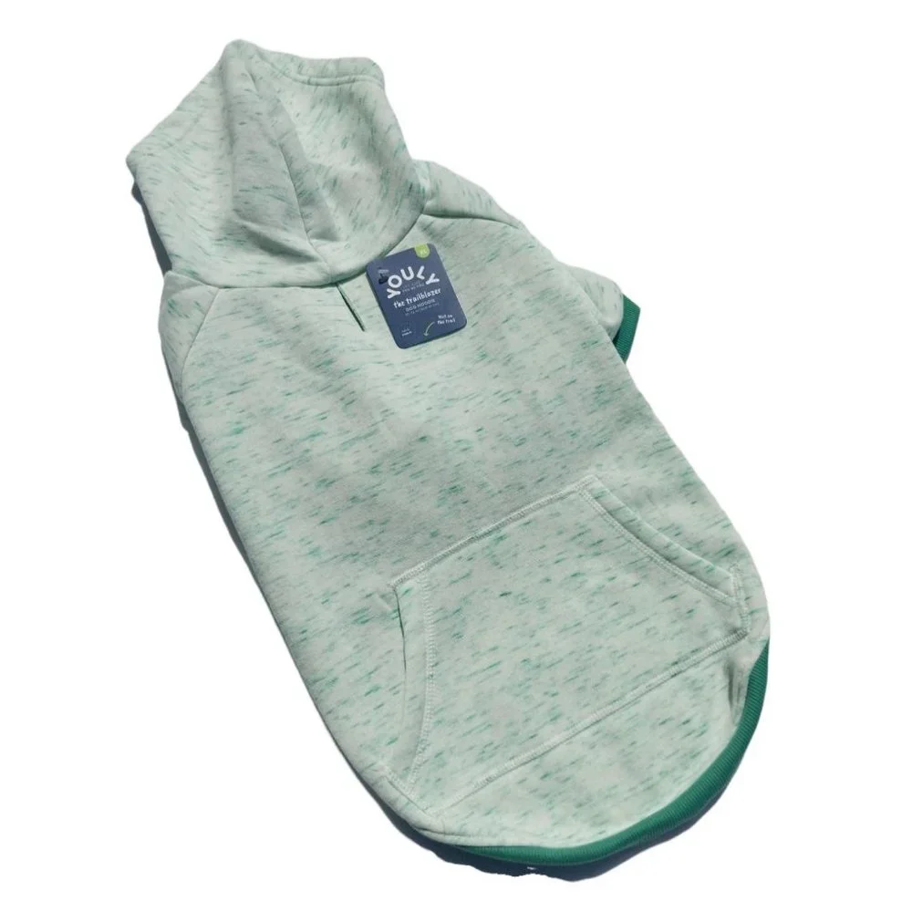 YOULY Trailblazer Dog Extra Large Hoodie with Pocket Teal Space Dye New